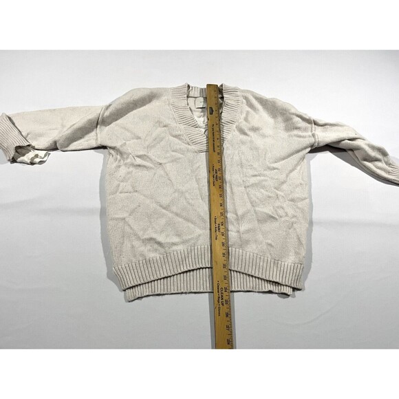 BROCHU WALKER Women’s Sweater Knit Ivory Cotton Cashmere Layered V Neck Sz M - Picture 4 of 10